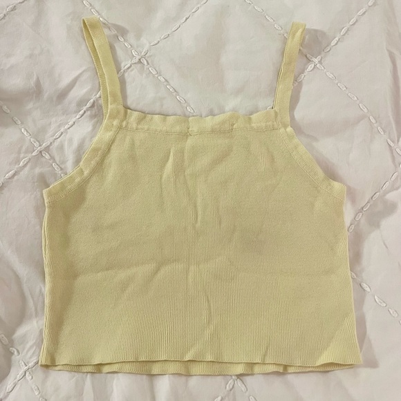 Brandy Melville Tops Brandy Melville Yellow Knit Cropped Tank